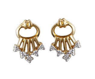 Ag Real Diamond Ten Stone Key Chain Type Earring # AGSE0045