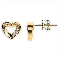 Ag Real Diamond Six Stone Heart Earring # AGSE0052