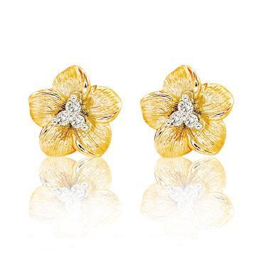 Ag Real Diamond Six Stone Jasmin Flower Fancy Earring # AGSE0054