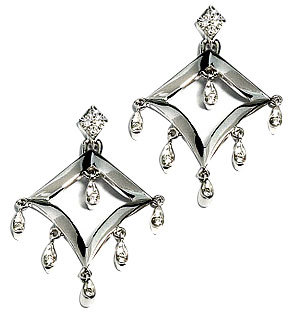 Ag Real Diamond White Kite Fashion Earring # AGSE0058