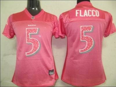Baltimore Ravens #5 Joe Flacco Pink Sweetheart NFL Women's
