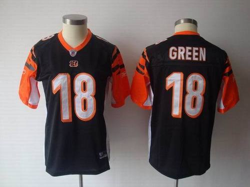 Cincinnati Bengals #18 A. J. Green Black Team Color NFL Women's Jerseys