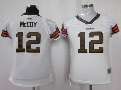 Cleveland Browns #12 Colt McCoy White Field Flirt Fashion NFL Women's Jerseys