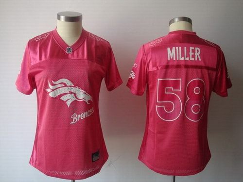 Denver Broncos #58 Von Miller Pink Fem Fan NFL Women's Jerseys