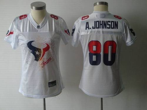 Houston Texans #80 Andre Johnson White Fem Fan NFL Women's Jerseys