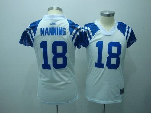 Indianapolis Colts #18 Peyton Manning White Field Flirt Fashion NFL Women's Jerseys