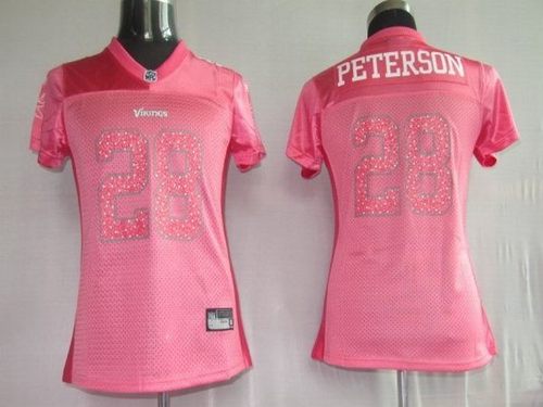 Minnesota Vikings #28 Adrian Peterson Pink Sweetheart NFL Women's Jerseys