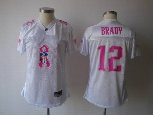 New England Patriots #12 Tom Brady White 2011 Breast Cancer Awareness Fashion NFL Women's Jerseys