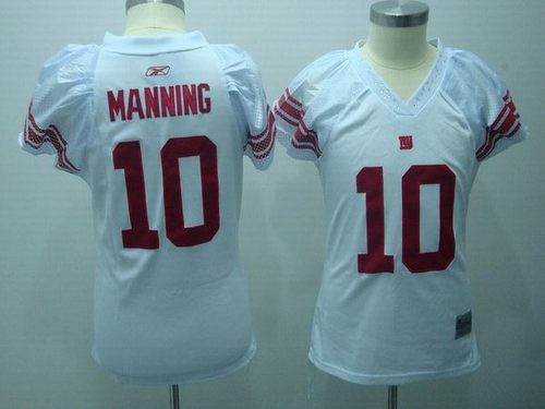 New York Giants #10 Eli Manning White Field Flirt Fashion NFL Women's Jerseys