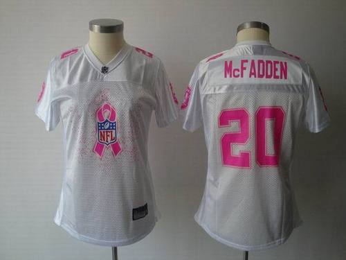 Oakland Raiders #20 Darren McFadden White 2011 Breast Cancer Awareness Fashion NFL Women's Jerseys