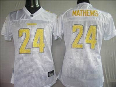 San Diego Chargers #24 Ryan Mathews White Sweetheart NFL Women's Jerseys