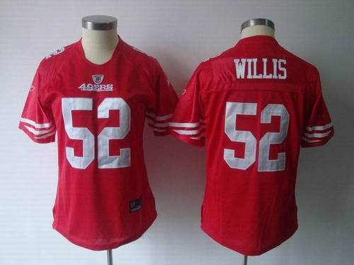 San Francisco 49ers #52 Patrick Willis Red Team Color NFL Women's Jerseys