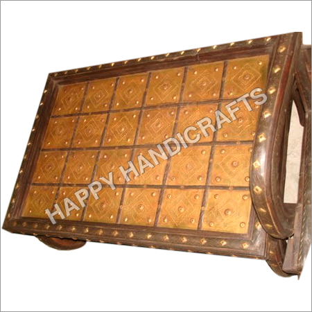 WOODEN BRASS TABLE