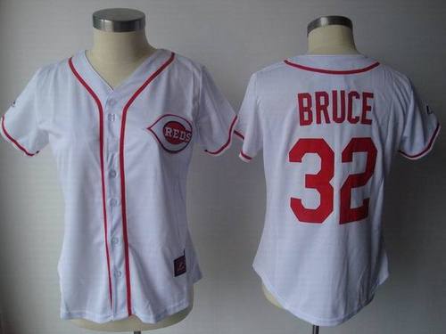 Cincinnati Reds #32 Jay Bruce White Women's Jerseys