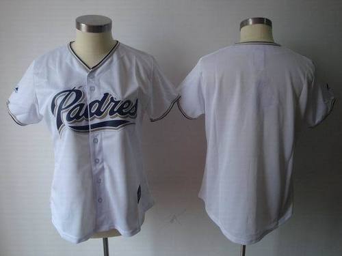San Diego Padres Blank White Women's Jerseys