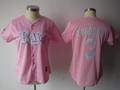 Tampa Bay Rays #3 Evan Longoria Pink Women's Jerseys