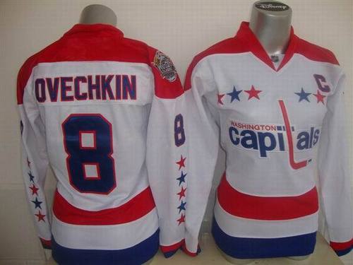 Washington Capitals #8 Alex Ovechkin White Winter Classic Women's Jerseys