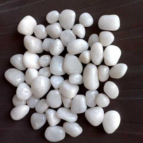 Snow white quartz polished pebbles stone with epoxy resin coating polished pebbles