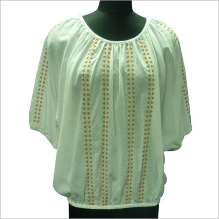 Viscose & Cotton Blended Ladies Blouse with Embroidery Work