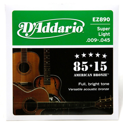D'Addario, Acoustic Guitar Strings, 85/15 Bronze .009-.045 - Set EZ890