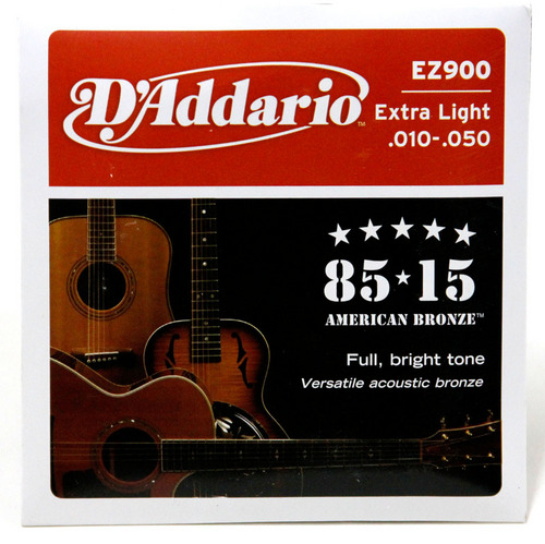 D'Addario, Acoustic Guitar Strings, 85/15 Bronze .010-.050 - Set EZ900