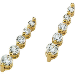 Ag Real Diamond Ten Stone Dangling Fancy Earring # AGSE0077