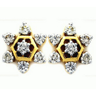 Ag Real Diamond Fourteen Stone Stars Earring # AGSE0116