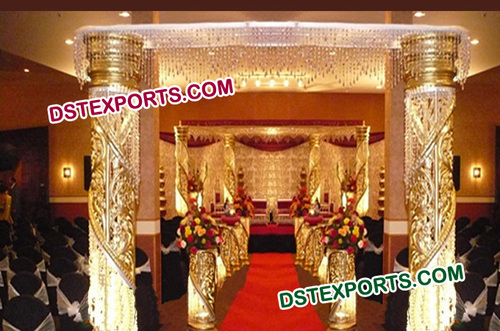 Wedding Golden Fiber Crystal Gate