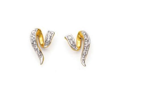 Ag Real Diamond Fancy Curve Shape Earring # AGSE0125