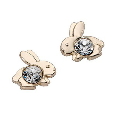 Ag Real Diamond Two Stones Cute Rabbit Shape Fancy Earring # AGSE0132