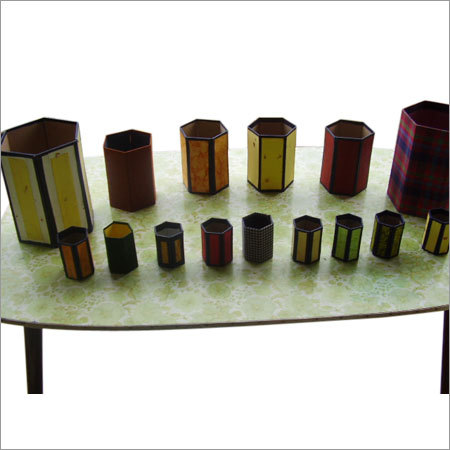 Jute Pen Holder - Hexagonal/Cylinder Shape, Multicolored | Eco-Friendly, Durable, Handmade Finish