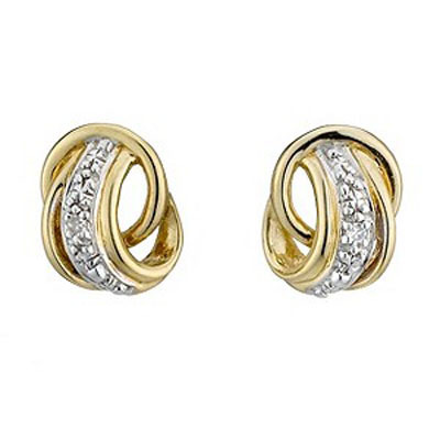 Ag Real Diamond Eight Stones Fancy Circular Band Earring # AGSE0138