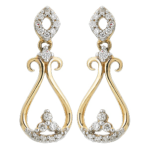 Ag Real Diamond Traditional Dangling Earring # AGSE0163