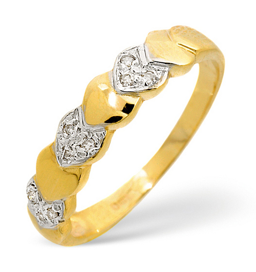 Ag Real Diamond Heart Fashion Band Ring # AGSR0019