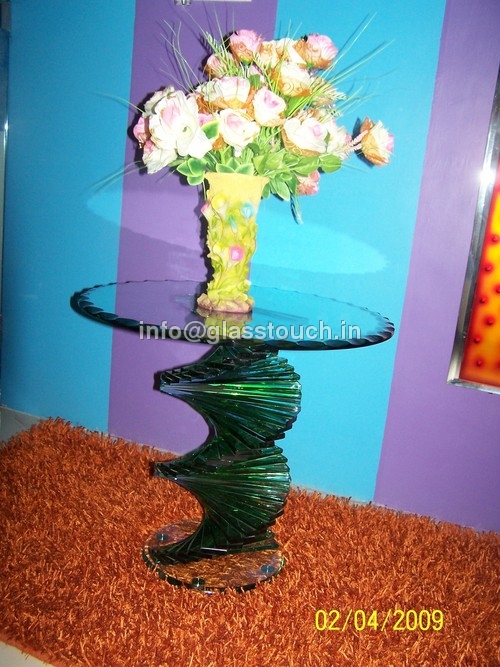 Customized Glass Table - Tempered Glass, 8mm Thickness, Green, Round | Elegant Design, Durable, Heat Resistant, Smooth Edges
