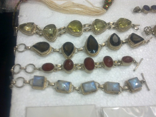 semi precious silver jewellery of india