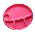Microwave Plates - Oval Plastic, 250-300 Mm, Pink, 4 Compartments | Durable, Scratch Resistant, Microwave Safe, Stylish Design