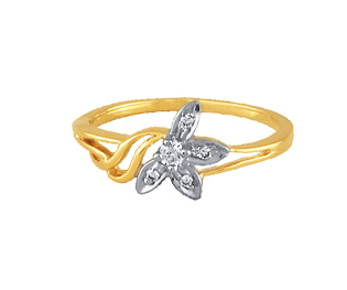 Ag Real Diamond Five Stone Flower Fancy Ring # AGSR0024