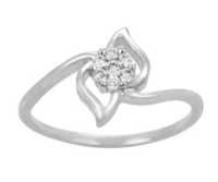 Ag Real Diamond Black & White Stone Flower Ring # AGSR0043 - Ag Real ...