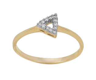Ag Real Diamond Black Rhodium Triangle Ring # AGSR0029