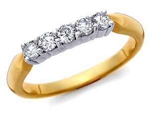 Ag Real Diamond In a Line White Rhodium Fancy Ring # AGSR0033
