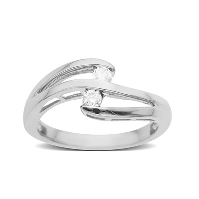 Ag Real Diamond Two Stone Fancy Ring # AGSR0042