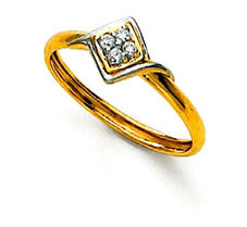 Ag Real Diamond Stone Square Fancy Shape Ring # AGSR0054