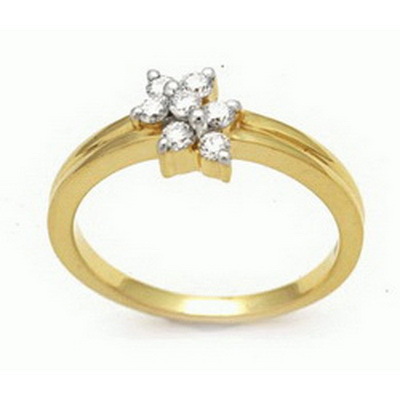 Ag Real Diamond Stone Flower Band Ring # AGSR0061