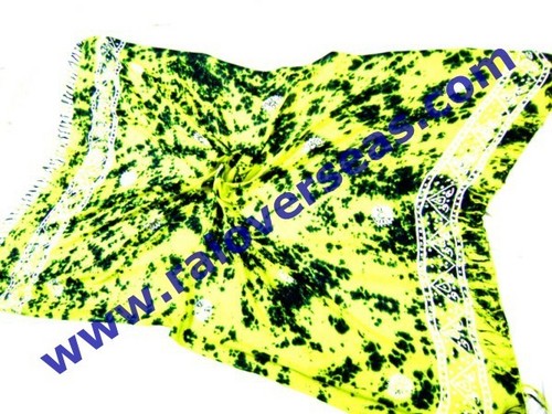 Tie Dyed Border Print Pareo