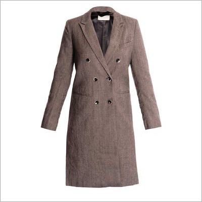 Ladies Overcoat - Wool Blend Knee-Length Brown | Double-Breasted Warmth Water Resistant Elegant Professional Comfortable