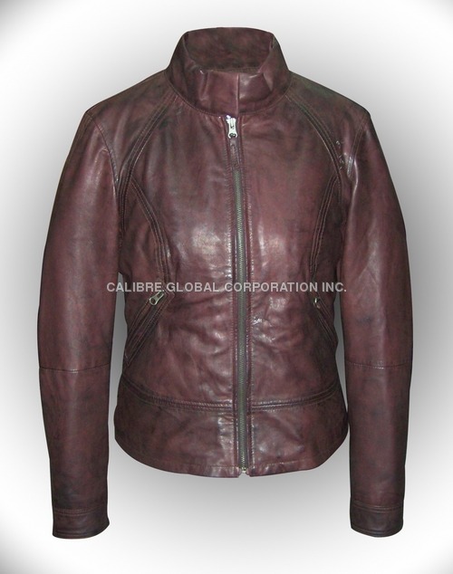 Full Sleeves Ladies Leather Jacket