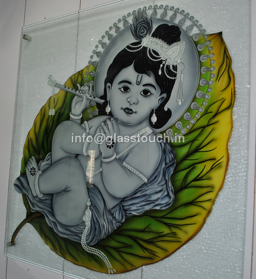 Deep Etching Color Work On Glass