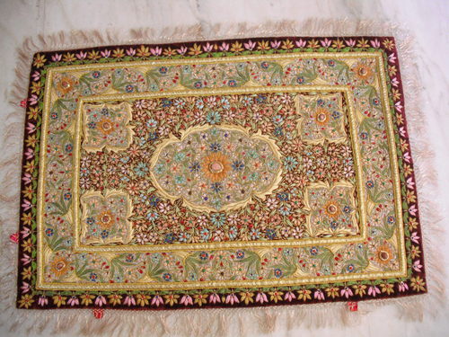 Silk Thread Embroidered Carpet