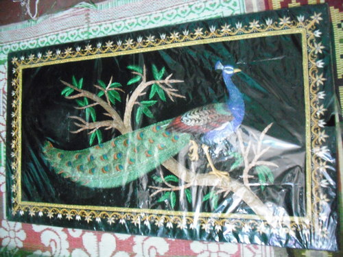 Embroidered Peacock Wall hanging